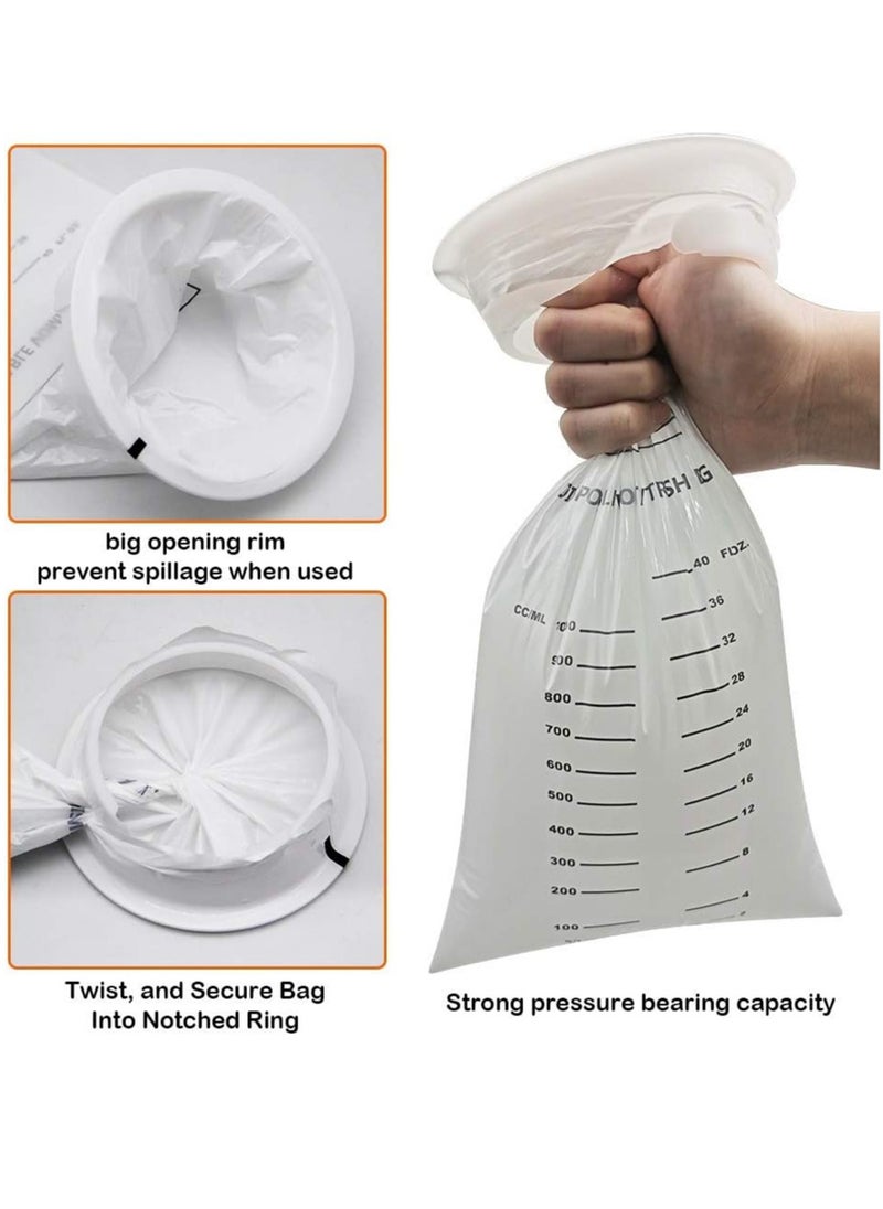 15 Pack Disposable Emesis Bags White, Vomit Bags for Travel and Motion Sickness,1000 ml