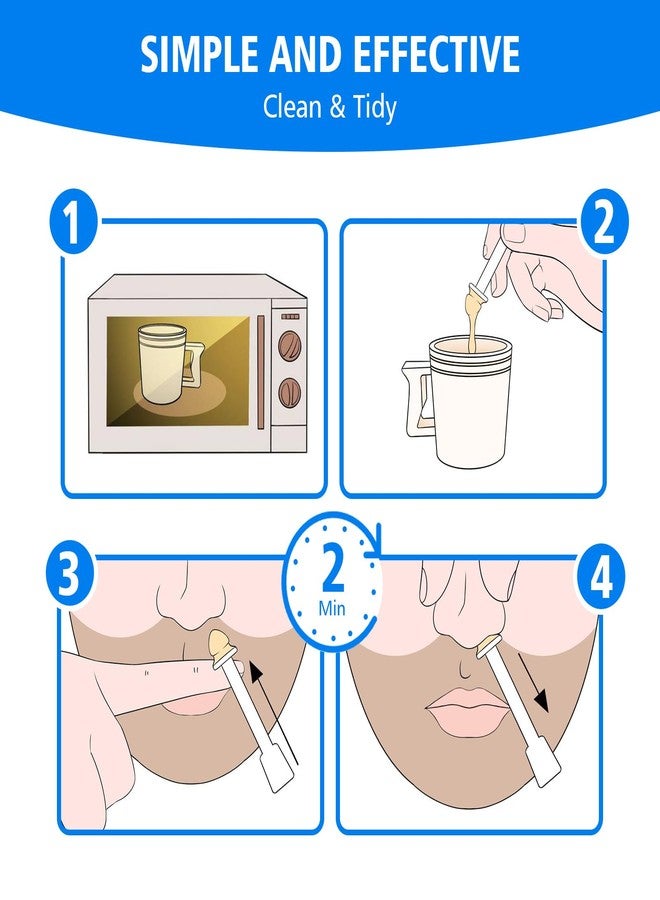 Wokaar Nose Wax Kit for Men & Women,120g Wax, 30 Applicators | Ear & Nose Hair Removal Waxing Kit | Includes 15 Balm Wipes & 10 Mustache Guards | Lasts 6 Weeks | Nose Hair Wax Kit, Ear Hair Removal - Image 4