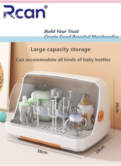 Rcan Baby Bottle Drying Rack with Dust Cover, Baby Tableware Drying Rack, Portable Kitchenware Storage Organizer, Pull-Out Tableware Storage Box with Drain Board, Kitchen Drain Box, for Baby Product  - Image 4