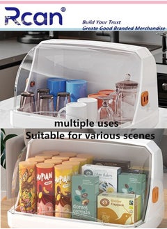 Rcan Baby Bottle Drying Rack with Dust Cover, Baby Tableware Drying Rack, Portable Kitchenware Storage Organizer, Pull-Out Tableware Storage Box with Drain Board, Kitchen Drain Box, for Baby Product  - Image 5