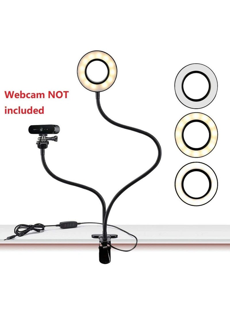 Generic - Light Stand for Live Stream, Selfie Ring Light with Webcam Mount for Logitech C925e, C922x, C930e,C922,C930,C920,C615 - Image 1