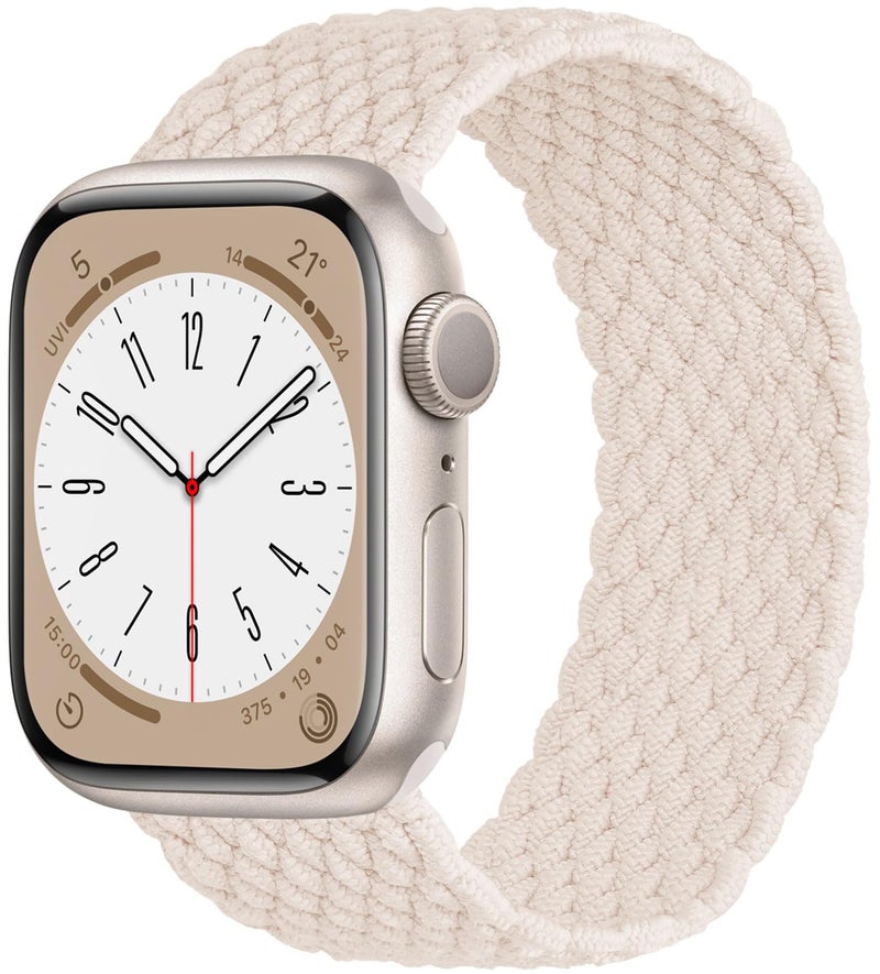 OMECKY Stretchy Braided Solo Loop Compatible with Apple Watch Band Series 9 8 7 6 5 4 3 38/40/41mm for Women Men, Cute Nylon Elastic Sport Strap for iWatch SE 1/2, XS Starlight - Image 1