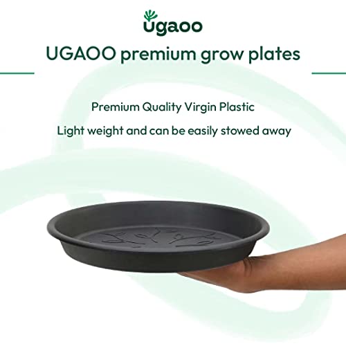 Ugaoo UV Treated Gardening Plastic Tray (Plate/Saucer) for Pots - 12 inch, Black Color, Set of 3 | Tray for Plants Pot for Indoor Home Decor & Outdoor Garden & Balcony - Image 2