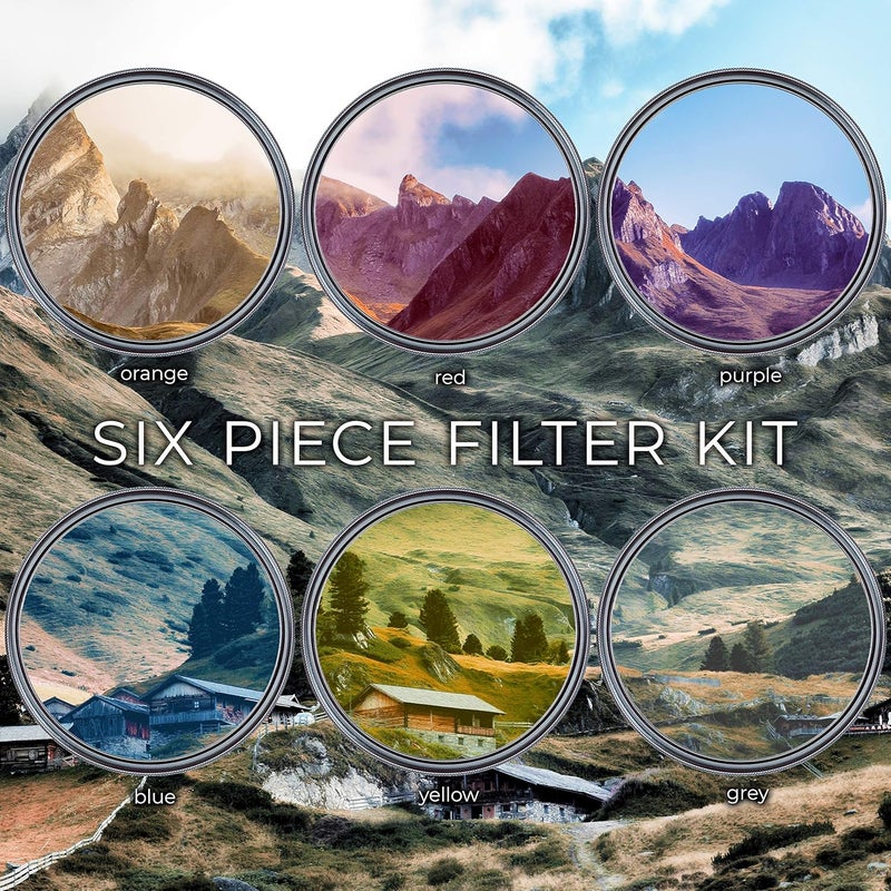 ألتيماكس 67MM Lens Accessory Kit - 6PC Gradual Color Filter + UV CPL FLD Filter + Macro Close Up Set (+1 +2 +4 +10) - Image 2