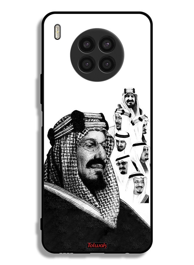 Tolwak Honor 50 Lite Protective Case Cover Kings Of Saudi Arabia BW Poster Art - Image 2