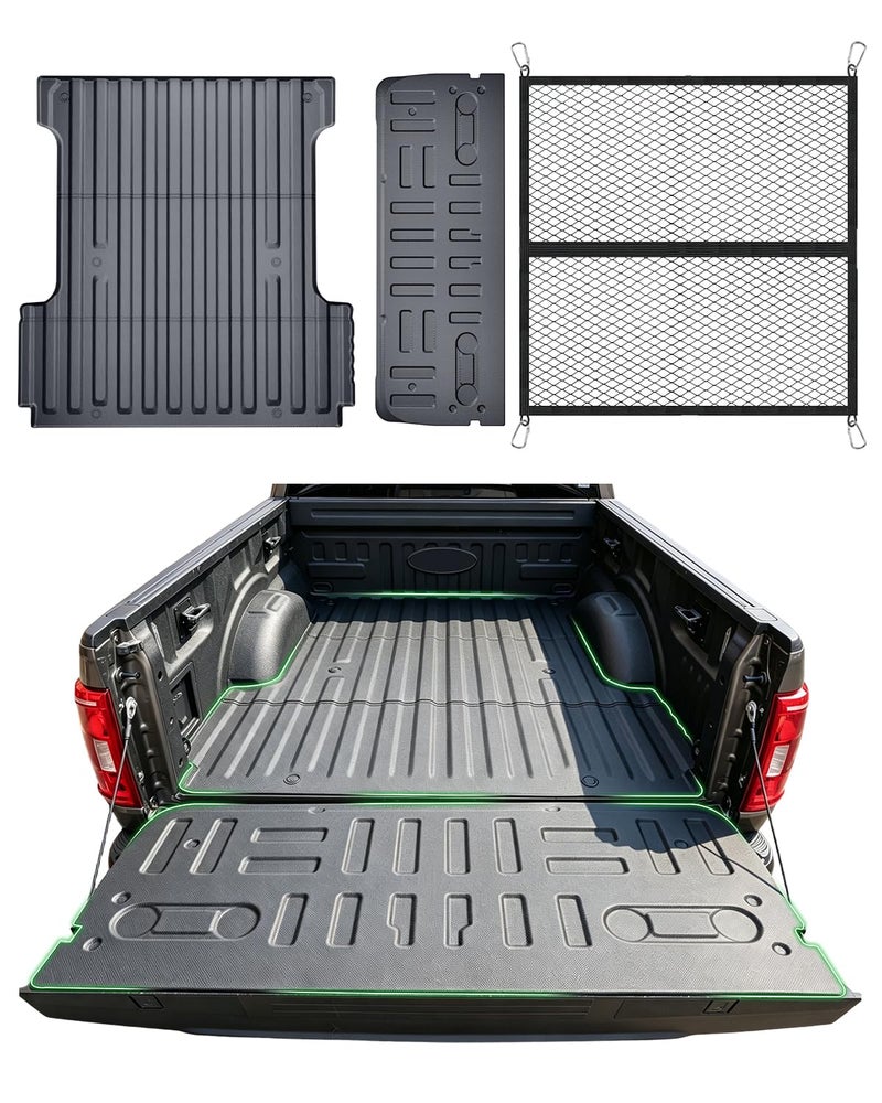 AAGDD Truck Bed Mat&Tailgate Mat for Ford F-150 2015-2020 Not for Work Surface or Pro Access Tailgate,All Weather Protection TPE Tailgate Liner Accessories(Not fit Drop-in Liners) - Image 1