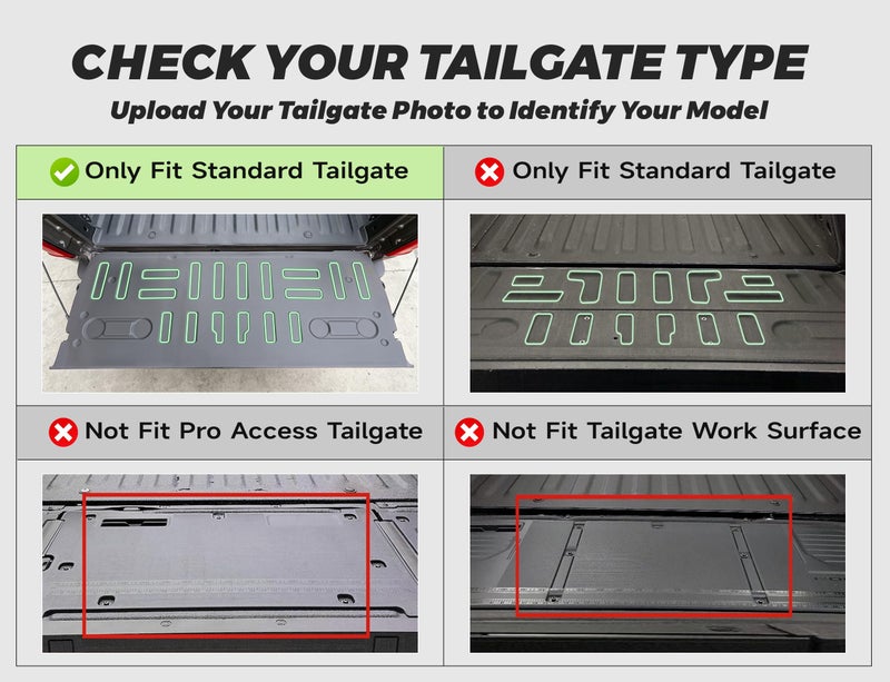 AAGDD Truck Bed Mat&Tailgate Mat for Ford F-150 2015-2020 Not for Work Surface or Pro Access Tailgate,All Weather Protection TPE Tailgate Liner Accessories(Not fit Drop-in Liners) - Image 2