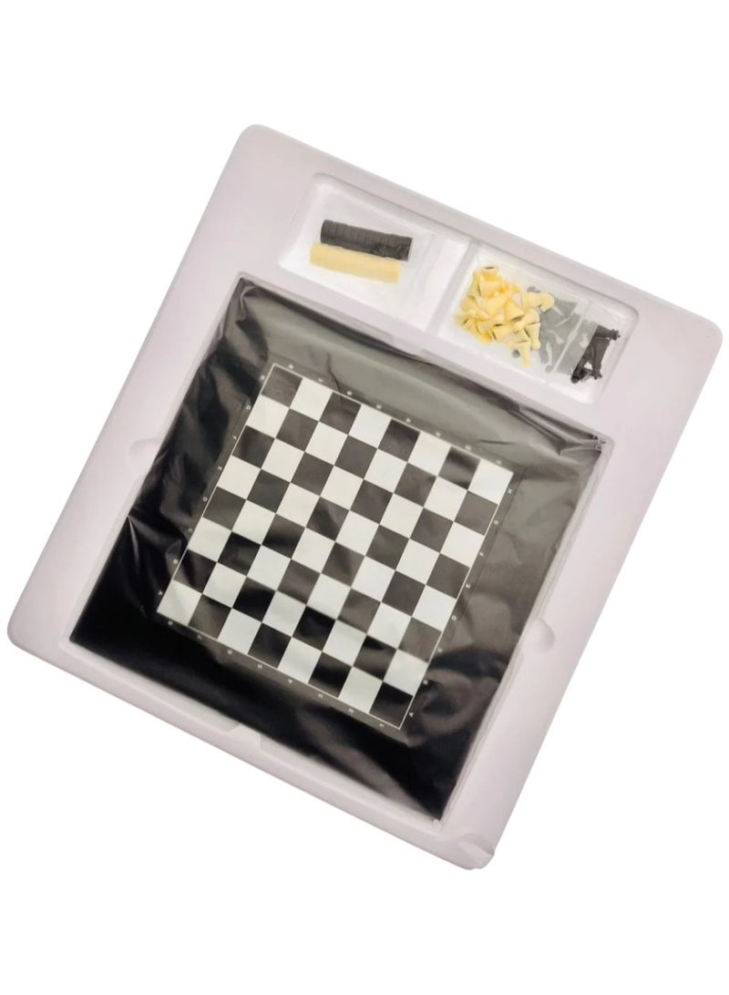 صندوق العاب مجموعة الشطرنج مع لوحة ألعاب السفر المغناطيسية القابلة للطي - Image 3