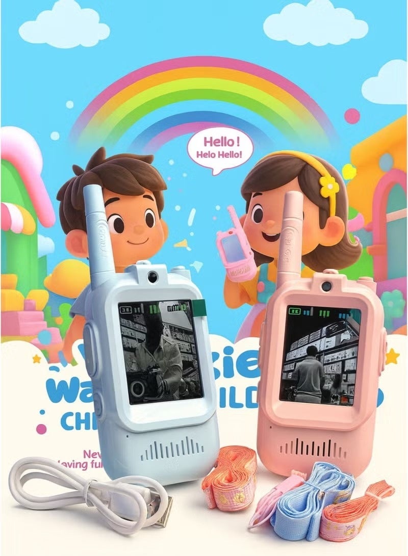 Kids Walkie Talkie Camera Toy with Screen, Rechargeable Two-Way Radio Set for Children, Fun Communication Device with Photo Capture, Safe Design, Long Range Signal, Perfect Gift for Boys and Girls - Image 2