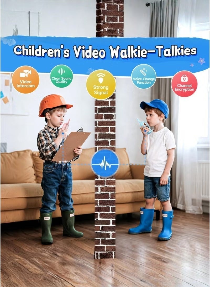Kids Walkie Talkie Camera Toy with Screen, Rechargeable Two-Way Radio Set for Children, Fun Communication Device with Photo Capture, Safe Design, Long Range Signal, Perfect Gift for Boys and Girls - Image 4