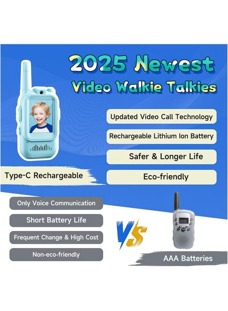 Kids Walkie Talkie Camera Toy with Screen, Rechargeable Two-Way Radio Set for Children, Fun Communication Device with Photo Capture, Safe Design, Long Range Signal, Perfect Gift for Boys and Girls - Image 5