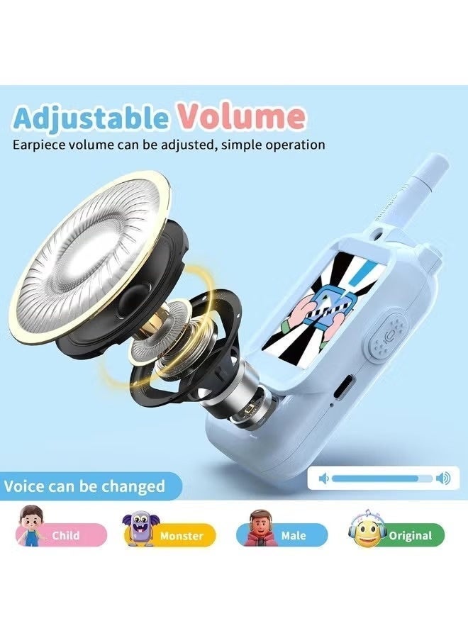 Kids Communication Device with Screen, Rechargeable Handheld Intercom Toy for Children, Long Range Wireless Voice Gadget, Portable Outdoor Adventure Toy Gift for Boys and Girls - Image 5