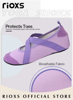 RIOXS Womens Ballet Practice Shoes Yoga Shoes for Dancing Flats Yoga Flats for Dance and Exercises  - Image 3
