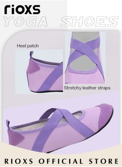 RIOXS Womens Ballet Practice Shoes Yoga Shoes for Dancing Flats Yoga Flats for Dance and Exercises  - Image 5