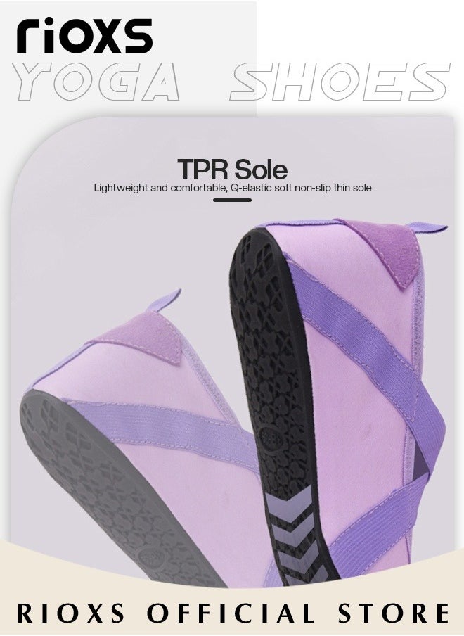RIOXS - Womens Ballet Practice Shoes Yoga Shoes for Dancing Flats Yoga Flats for Dance and Exercises - Image 1