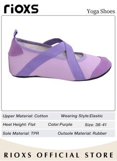 RIOXS Womens Ballet Practice Shoes Yoga Shoes for Dancing Flats Yoga Flats for Dance and Exercises  - Image 1