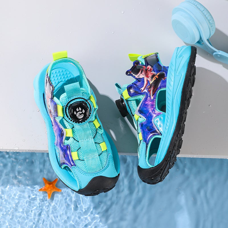 2025 Boys Sandals Nazha Baotou Sandals Hollow Breathable Children'S Beach Shoes Ultra Light Soft Sole - Image 4