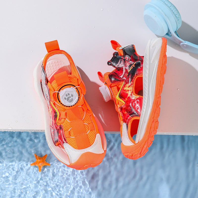 2025 Boys Sandals Nazha Baotou Sandals Hollow Breathable Children'S Beach Shoes Ultra Light Soft Sole - Image 3