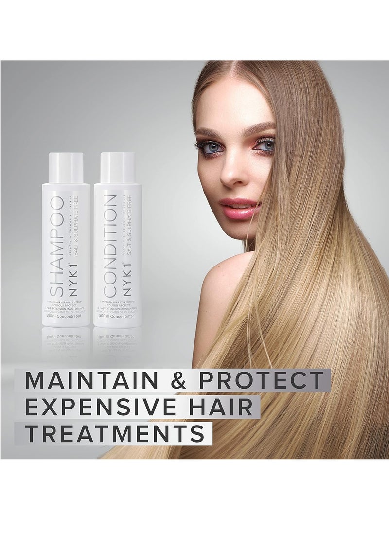 NYK1 - SALT NYK1 Sulfate-Free Shampoo and Conditioner Set for Color-Treated Hair, Extensions and Keratin Treatments (2 x 16.9 Fl Oz) - Image 1