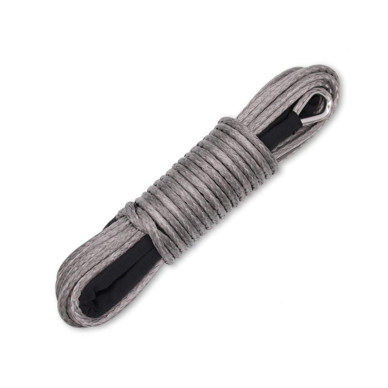 Ucreative 3/16 Inch X 50 Feet Synthetic Winch Line Cable Rope 8 350Lbs With Black Protecing Sleeve For Atv Utv (Gray) - Image 1
