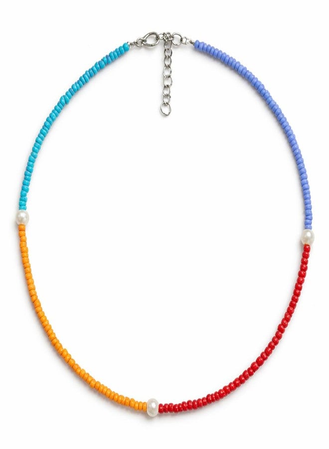 High Trendz Handmade Colorful Seed Bead Choker Necklace for Women | Multicolor Beaded Pearl Choker | Adjustable Lightweight Boho Jewelry for Everyday & Gifting (Multi Color) - Image 1