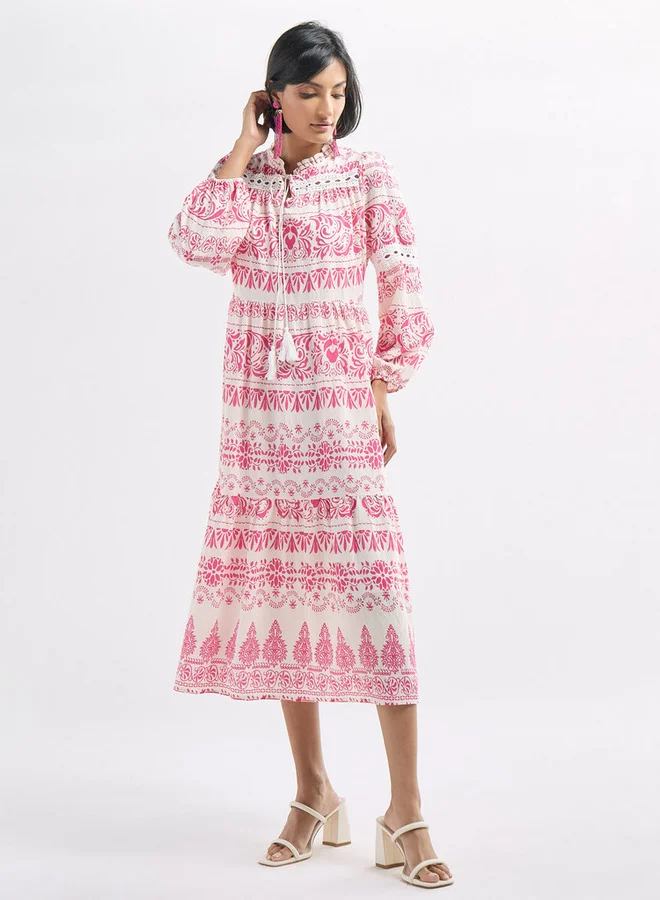 Splash FAV Printed Tiered Dress