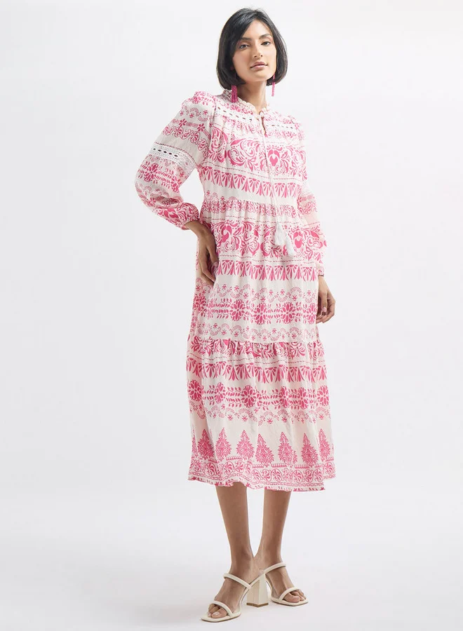 Splash FAV Printed Tiered Dress