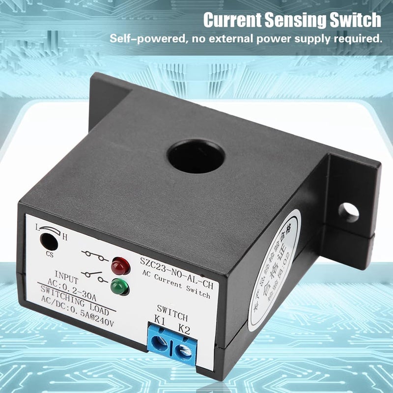 Current Meter Switch AC, SZC23-NO-AL-CH Current Detection Switch Current Sensor Control Switch Current Measuring Relay Adjustable Load Drop Relay Current Monitoring Relay - Image 3