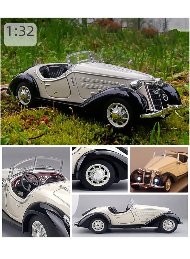 1:32 Audii Car Model Toy, Audii Vintage Convertible Metal Die Casting Alloy Simulation Car Model, Sound and Light Pull Back Model Car, Alloy Collectible Toy Car - Image 4