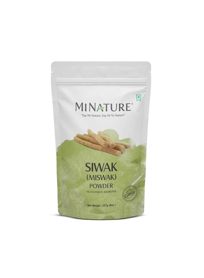 Mi Nature Miswak (Siwak) Powder| salvarado persica| 227g(8 oz) (0.5 lb) | 100% Pure & Natural Toothpaste | Whitening Teeth | Traditional Oral Care from India - Image 1