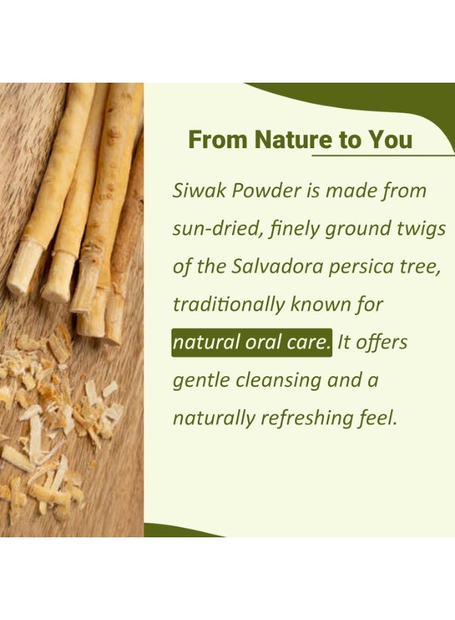 Mi Nature Miswak (Siwak) Powder| salvarado persica| 227g(8 oz) (0.5 lb) | 100% Pure & Natural Toothpaste | Whitening Teeth | Traditional Oral Care from India - Image 2