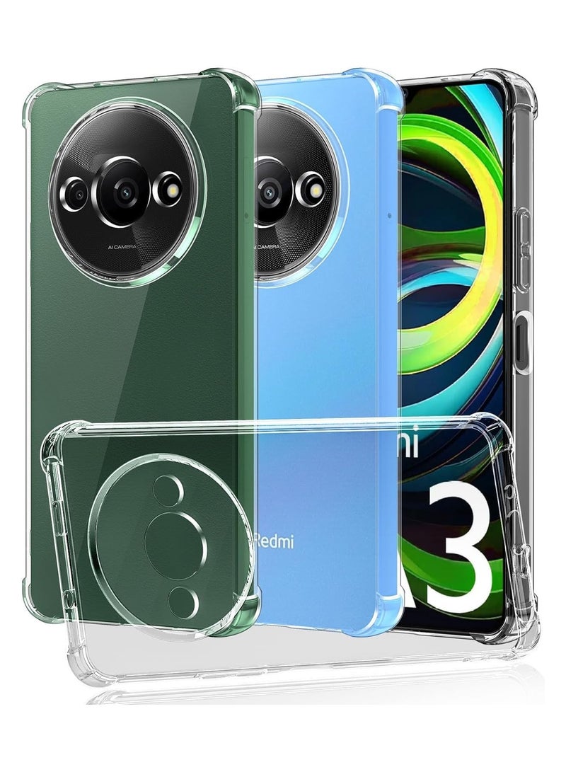 general Clear Case Compatible with Xiaomi Redmi A3, Slim Fit TPU Transparent Soft Back Cover with 4 Corner Shockproof Airbag and Camera Lens Protection - Image 1