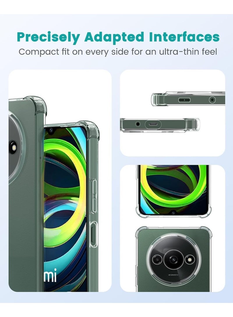 general Clear Case Compatible with Xiaomi Redmi A3, Slim Fit TPU Transparent Soft Back Cover with 4 Corner Shockproof Airbag and Camera Lens Protection - Image 3