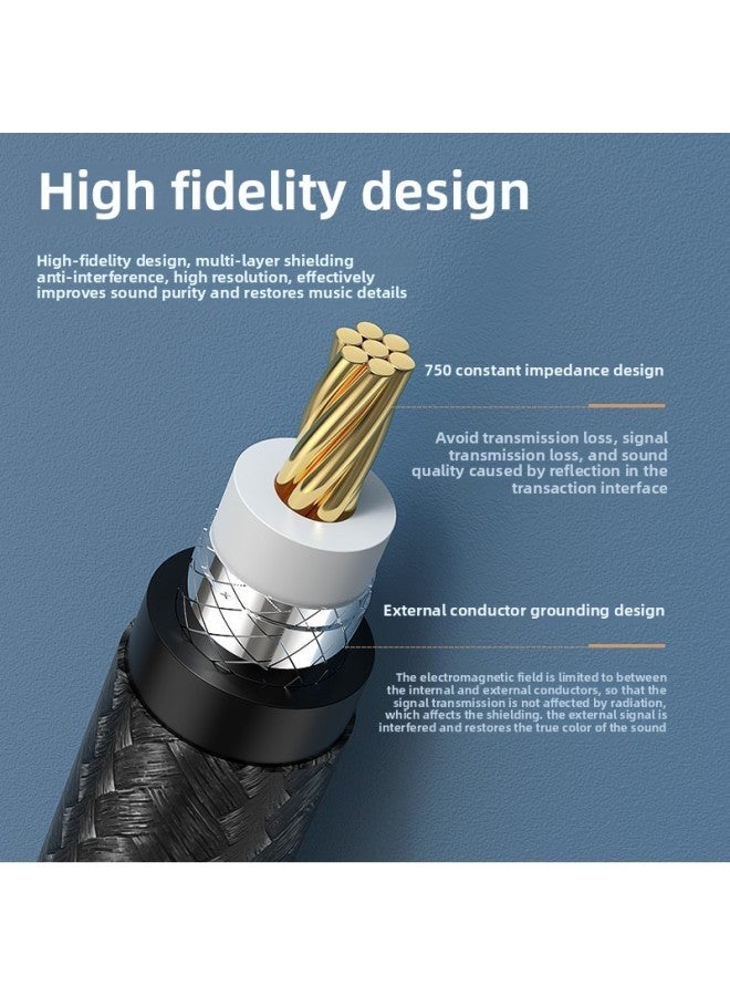 Biaz RCA Lotus Head Digital Audio Cable Subwoofer Fever Grade Public-to-public Adapter Cable SPDIF5.1-Color:1 M  - Image 5