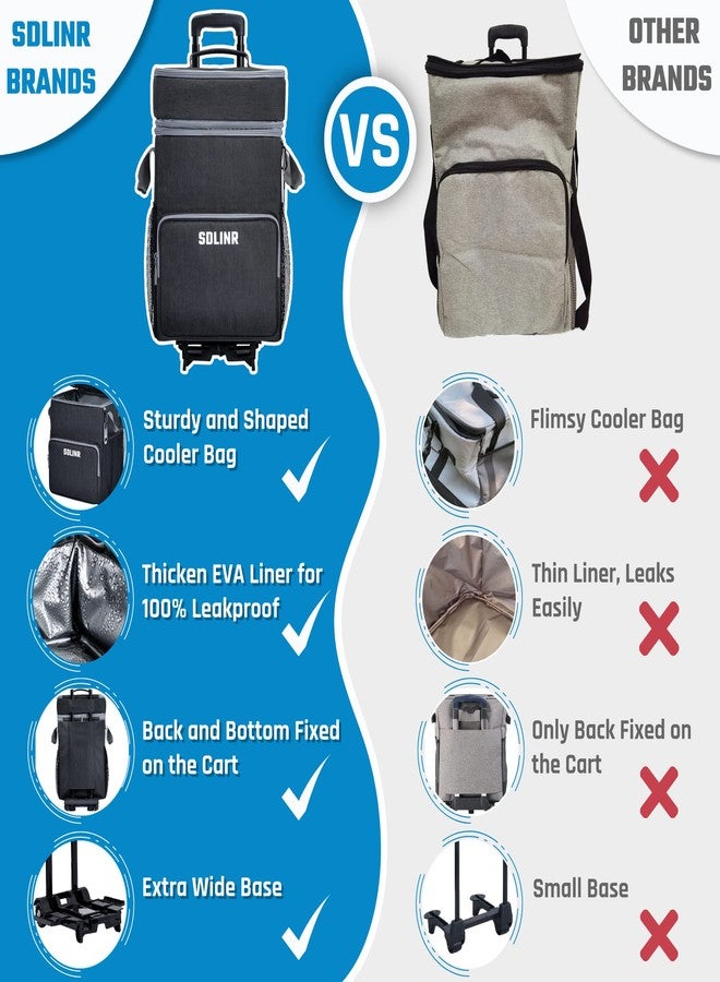 SDLINR 72-Can Large Rolling Cooler, Leakproof Insulated Soft Cooler Bag with Wheels and Handle Collapsible for Beach Camping Patio Travel Outdoor - Image 3