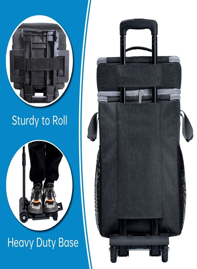 SDLINR 72-Can Large Rolling Cooler, Leakproof Insulated Soft Cooler Bag with Wheels and Handle Collapsible for Beach Camping Patio Travel Outdoor - Image 5
