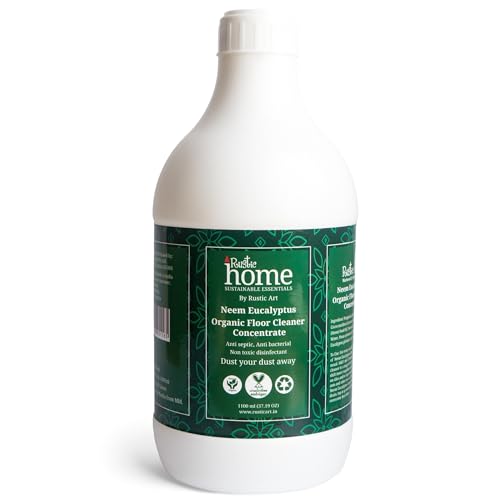 Rustic Art Rustic Home Organic Floor Cleaner Concentrate | 1ml in 1 litre water | Neem & Eucalyptus | Disinfects, De-odourizes, Anti-microbial, Anti-bacterial | (1100 ml (Pack of 1)) - Image 1