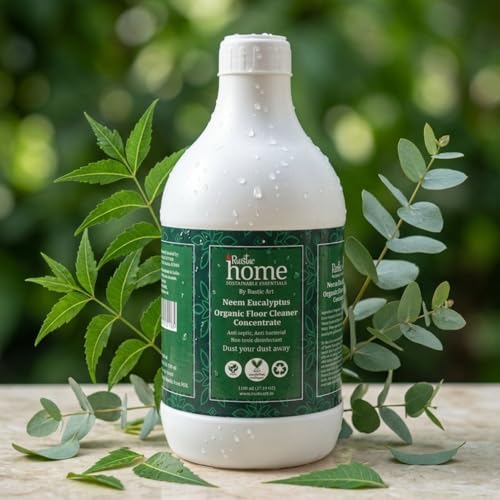 Rustic Art Rustic Home Organic Floor Cleaner Concentrate | 1ml in 1 litre water | Neem & Eucalyptus | Disinfects, De-odourizes, Anti-microbial, Anti-bacterial | (1100 ml (Pack of 1)) - Image 2