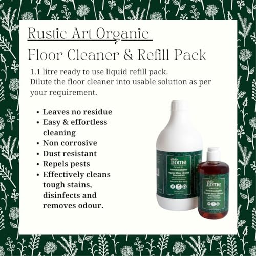 Rustic Art Rustic Home Organic Floor Cleaner Concentrate | 1ml in 1 litre water | Neem & Eucalyptus | Disinfects, De-odourizes, Anti-microbial, Anti-bacterial | (1100 ml (Pack of 1)) - Image 5