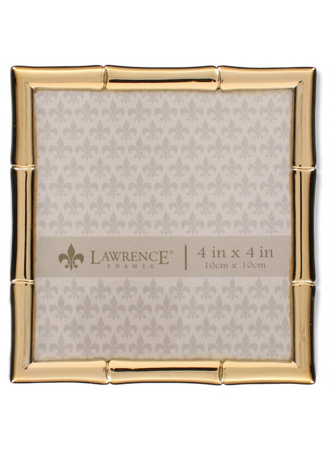 Lawrence Frames Lawrence Frames Bamboo Design Metal Frame, 4x4, Gold  - Image 1