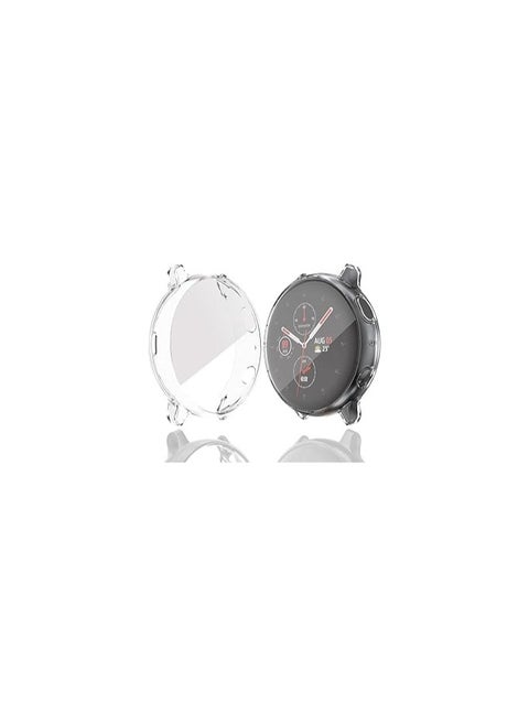 Elmo3ezz compatible with Samsung Galaxy Watch Active 2 Screen Protector Case, Plated Soft TPU Case Full Coverage Screen Protective Cover Bumper Shell for Galaxy Active 2 Smart Watch (Clear)