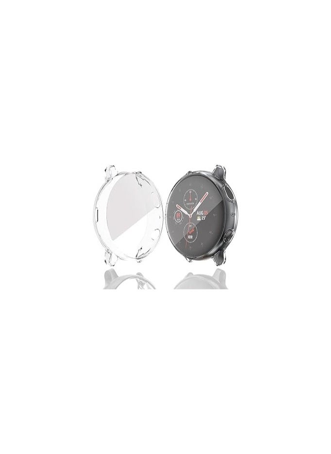 Elmo3ezz compatible with Samsung Galaxy Watch Active 2 Screen Protector Case, Plated Soft TPU Case Full Coverage Screen Protective Cover Bumper Shell for Galaxy Active 2 Smart Watch (Clear)
