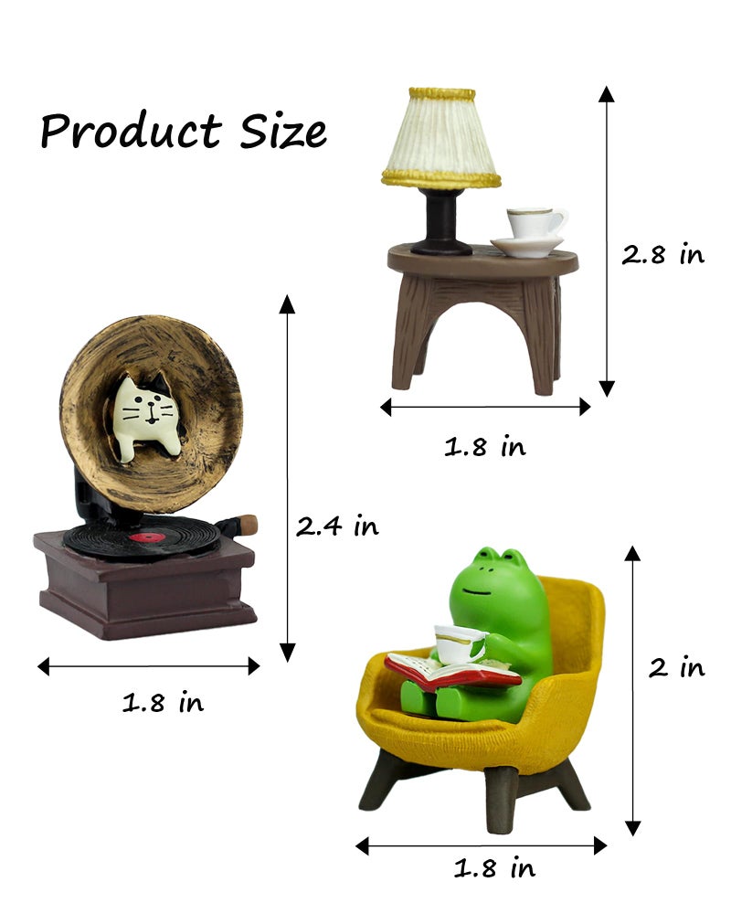 Mevodeata Cute Mini Frog Figurine with Small Sofa Resin Frog Figure for Office Home Decor - Cute Frog Gift for Frog Lovers - Image 2