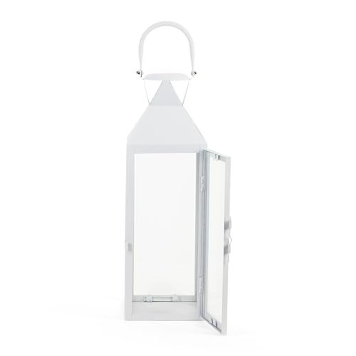 Zingz & Thingz Zings & Thingz Manhattan Hanging Cable Candle Holder Lantern, Decorative Light Home Decor, 15" Tall, White - Image 2