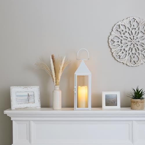 Zingz & Thingz Zings & Thingz Manhattan Hanging Cable Candle Holder Lantern, Decorative Light Home Decor, 15" Tall, White - Image 4