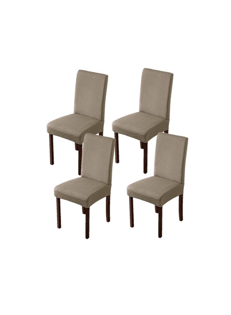 Bluejw 4-Piece Dining Chair Cover Set Light Brown - Image 1