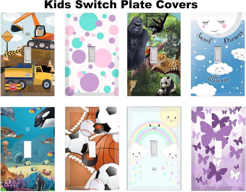 Create-A-Mural Truck Boys Room Light Switch Cover Plate Kids Decorative Tractor Nursery Teen Toddler Room Decor Bedroom Bathroom Playroom (Construction Truck) - Image 4