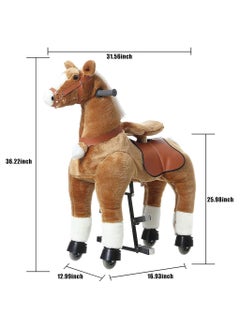Cool Baby Horse Ride on Toy for Toddlers Ride on Rocking Horse Toy Plush Walking Pony Mechanical Riding Horse Medium Size for Age 4-14  - Image 3