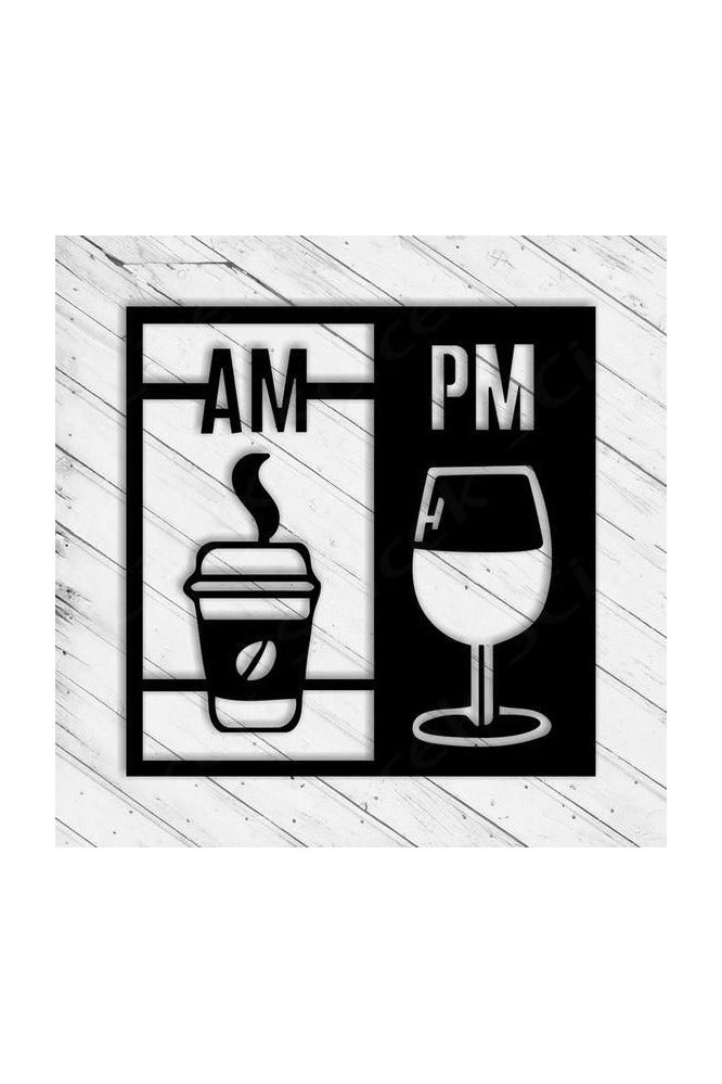 MIRFA Wooden Wall Art With Self Adhesive Base - Black (AM PM) - Image 2