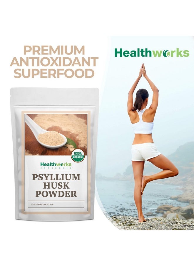 Healthworks - Psyllium Husk Powder 16 Ounces  1 Pound  Raw  Certified Organic  Finely Ground Powder From India  Keto Vegan  Nongmo  Fiber Support - Image 1